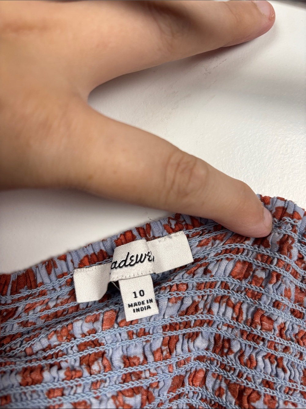 Madewell Lavender Square-Neck Top with Rust Floral Print - Picture 2 of 6